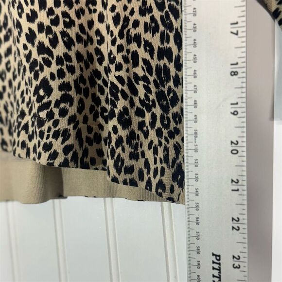 Vintage Leopard Print Silk Blend Knit Top Anna Gray L 90s Animal Print Mob Wife - Picture 6 of 8